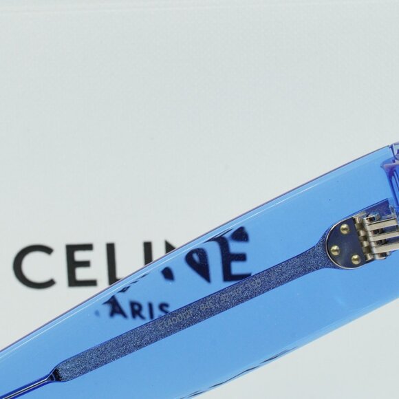 Celine CL40012F 84E Aviator Sunglasses - Blue Transparent/Brown - Picture 4 of 8